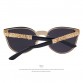MERRY'S Fashion Women Gothic Eyewear Skull Frame Metal Temple Oculos de sol UV400