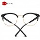 UVLAIK Cat Eye Eyeglasses Frame Goggles Transparent Glasses Half Frames Vintage Optical Spectacle Myopic Eye Glasses Women 