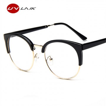 UVLAIK Cat Eye Eyeglasses Frame Goggles Transparent Glasses Half Frames Vintage Optical Spectacle Myopic Eye Glasses Women32798220831